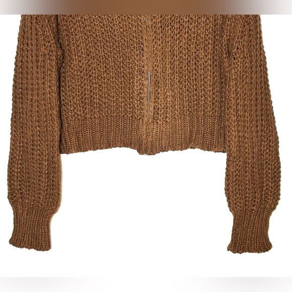 Wooden Ships Tara Zip Bomber Cardi in Brown, Size Medium-Large - Picture 6 of 13